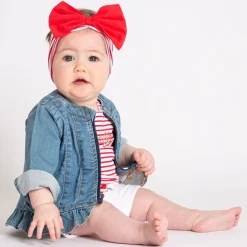 T-shirt in jersey a righine da bambina