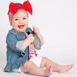 T-shirt in jersey a righine da bambina