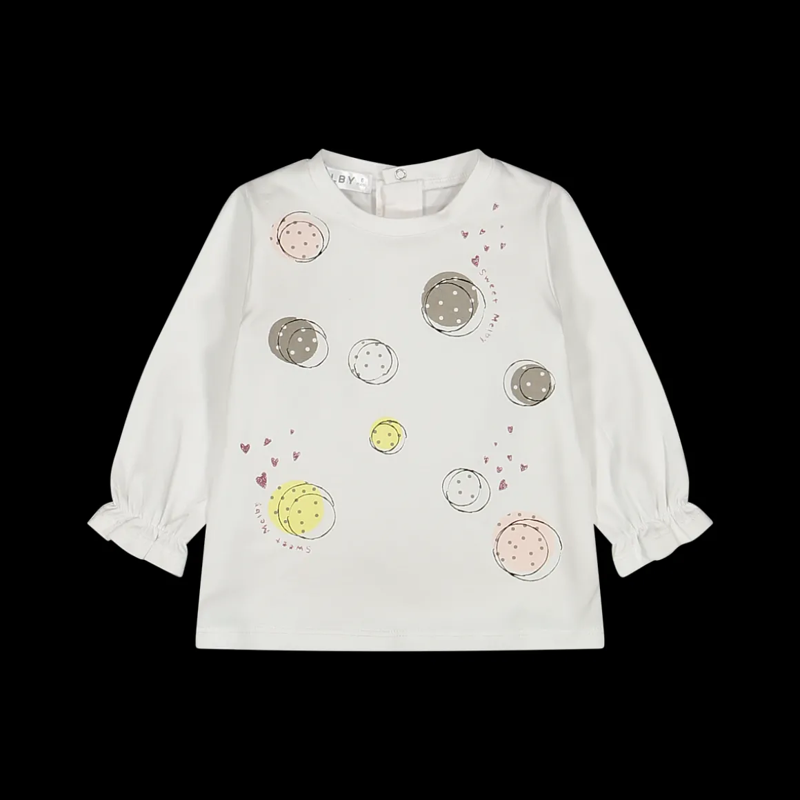 T-shirt in jersey con pois da bambina