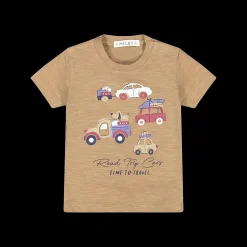 T-shirt manica corta in jersey 100% cotone effetto lino bambino