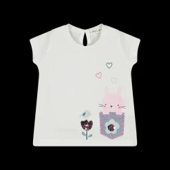 T-shirt manica corta in jersey elasticizzato bambina
