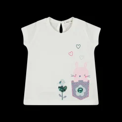 T-shirt manica corta in jersey elasticizzato bambina