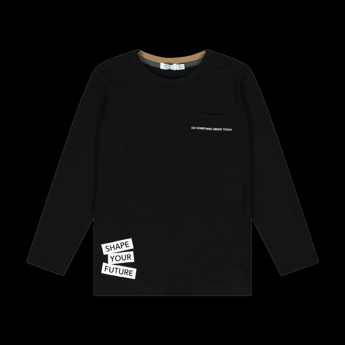 T-shirt manica lunga da bambino nera