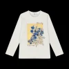 T-shirt manica lunga da bambina bianca