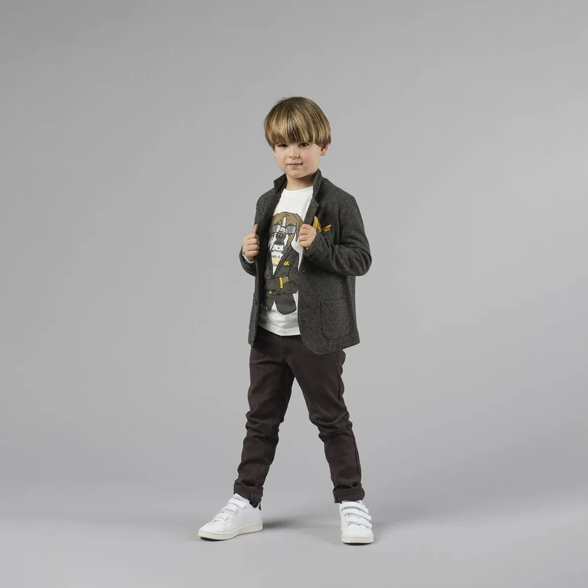 T-shirt manica lunga da bambino bianca