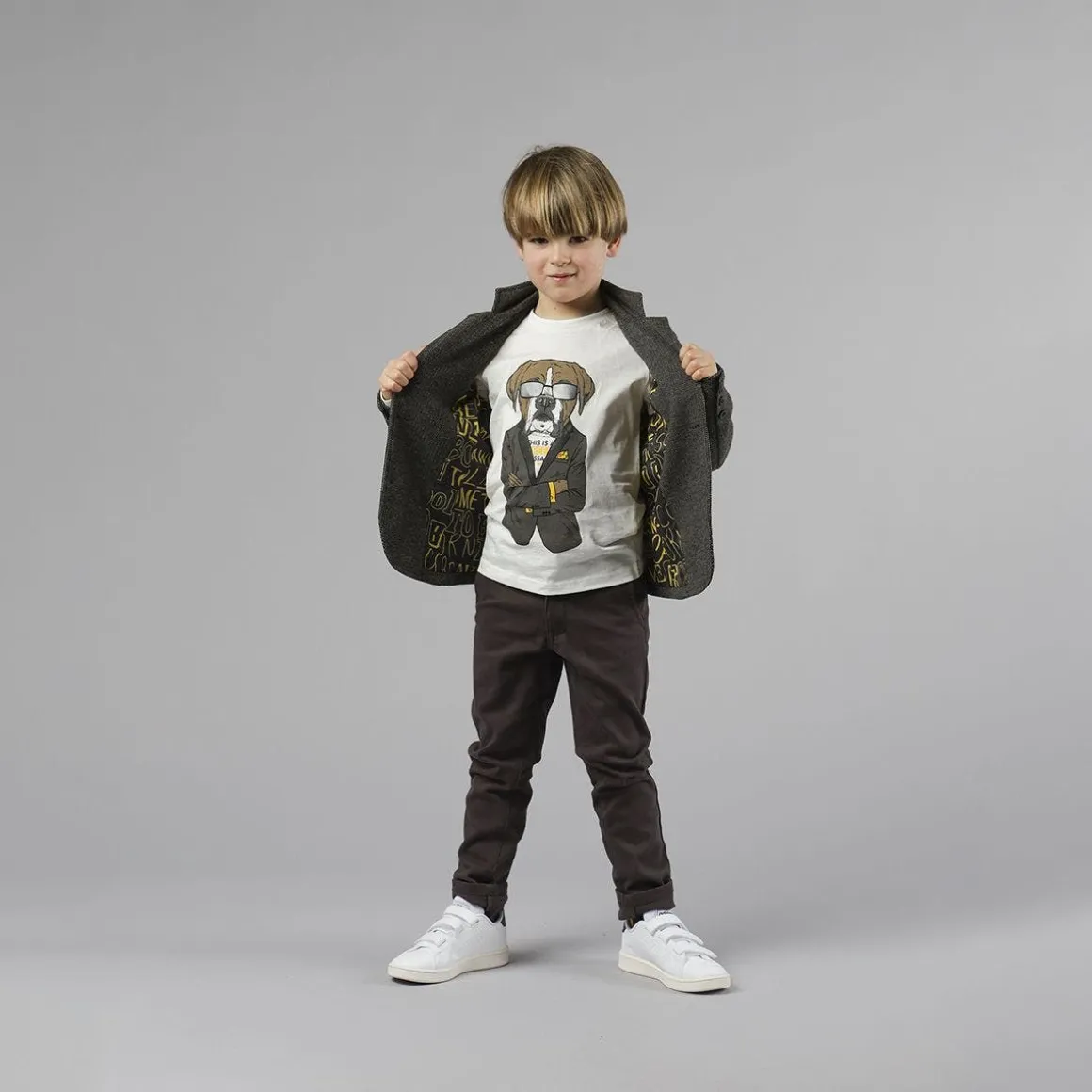 T-shirt manica lunga da bambino bianca