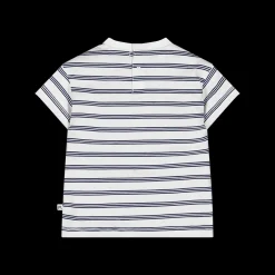 T-shirt riga bianca e blu per bambino
