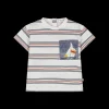 T-shirt rigata con taschino per bambino