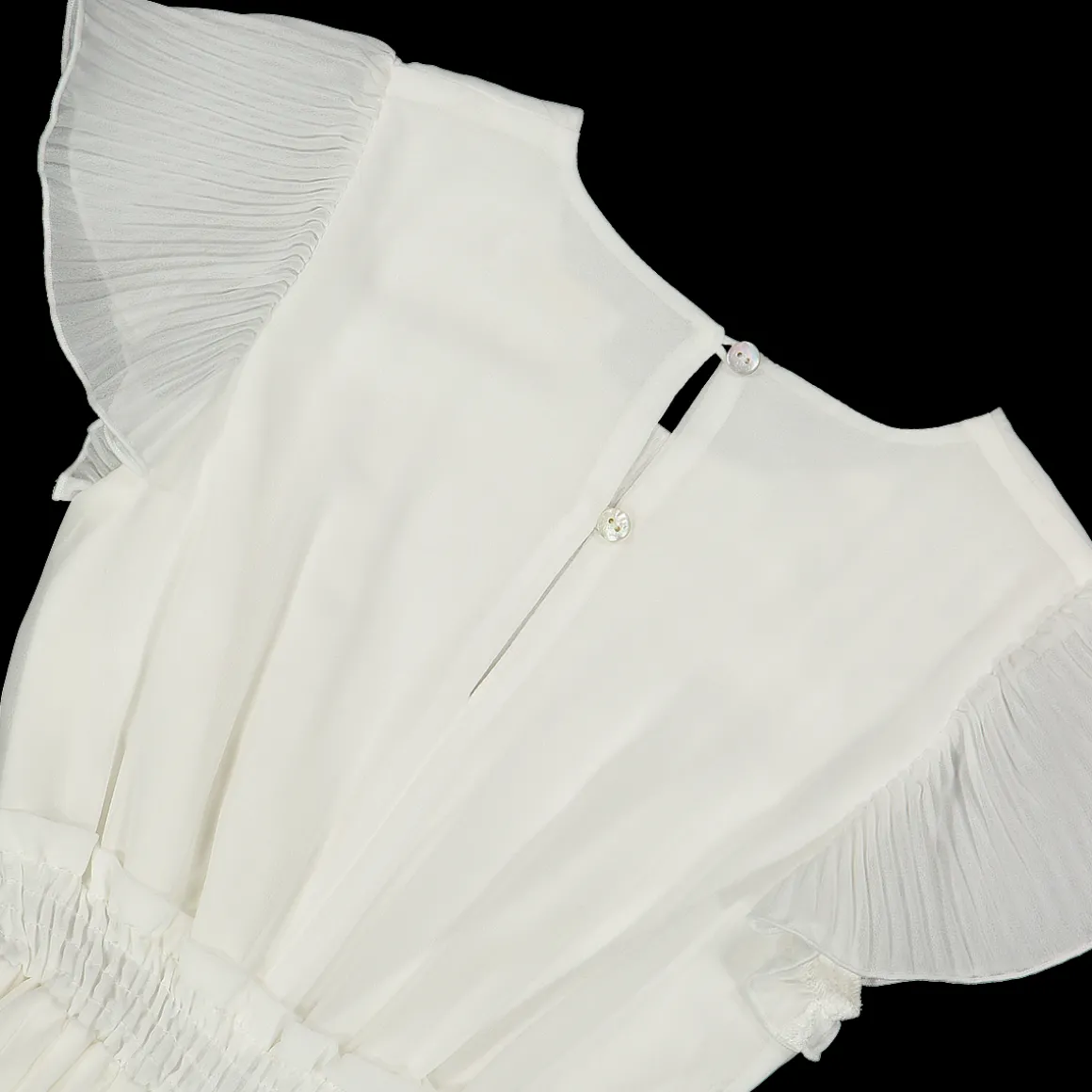 Tuta in chiffon con arricciatura da bambina
