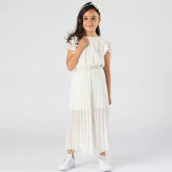 Tuta in chiffon con arricciatura da bambina