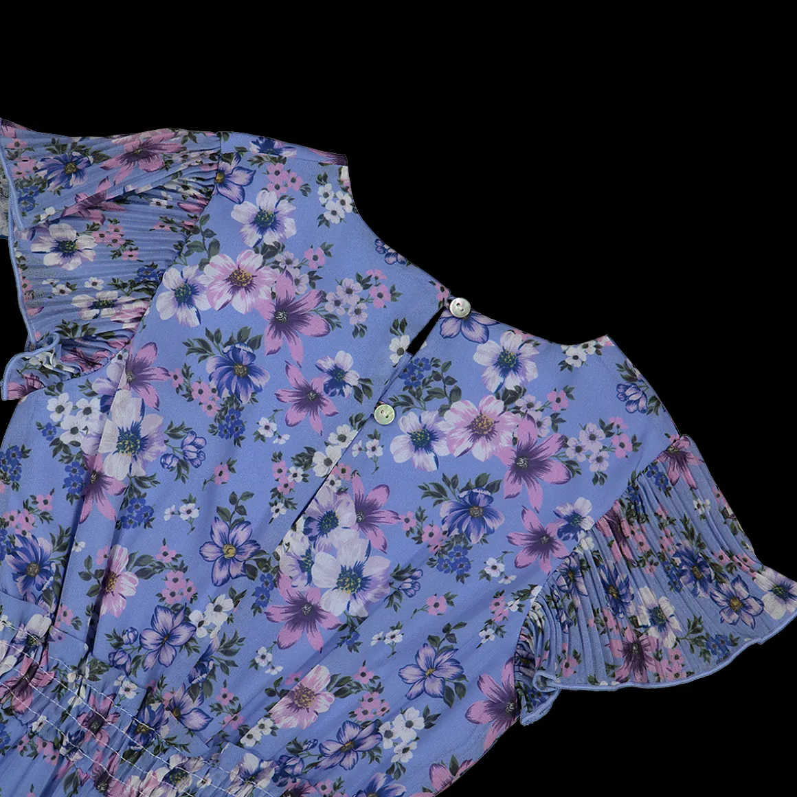 Tuta in chiffon con arricciatura da bambina