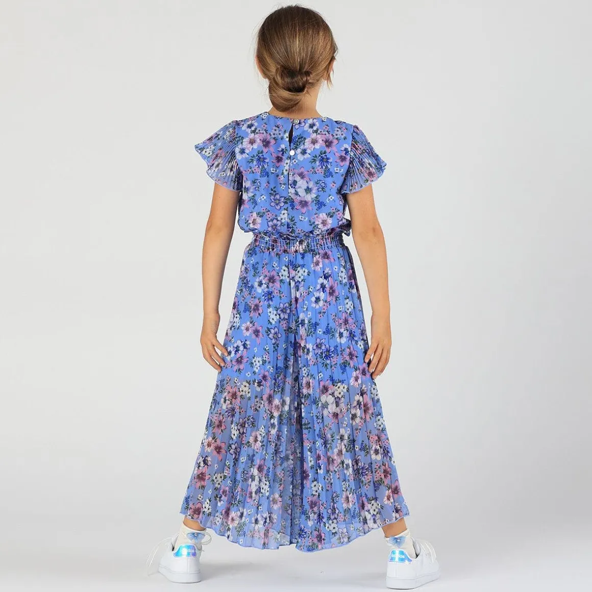 Tuta in chiffon con arricciatura da bambina