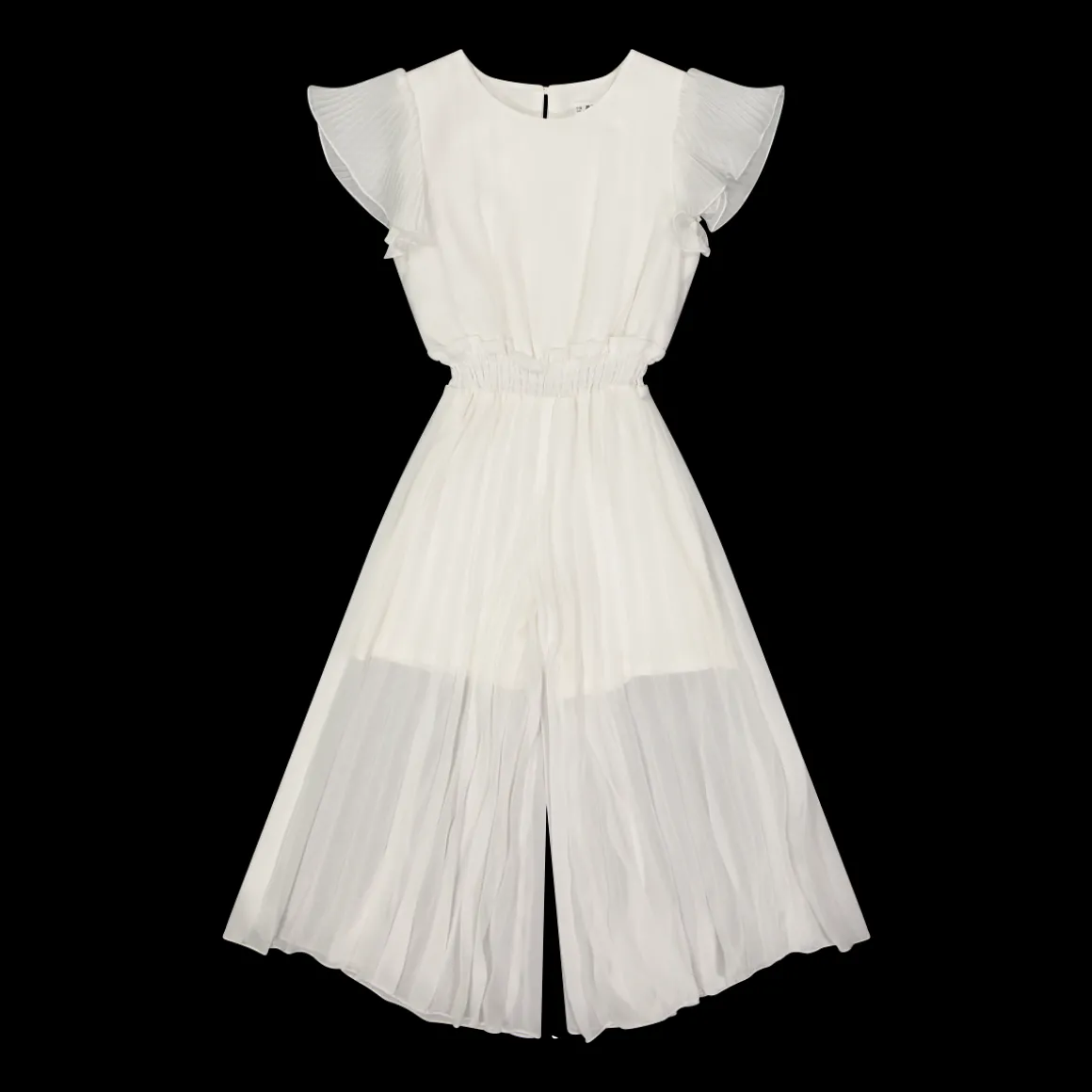 Tuta in chiffon con arricciatura da bambina