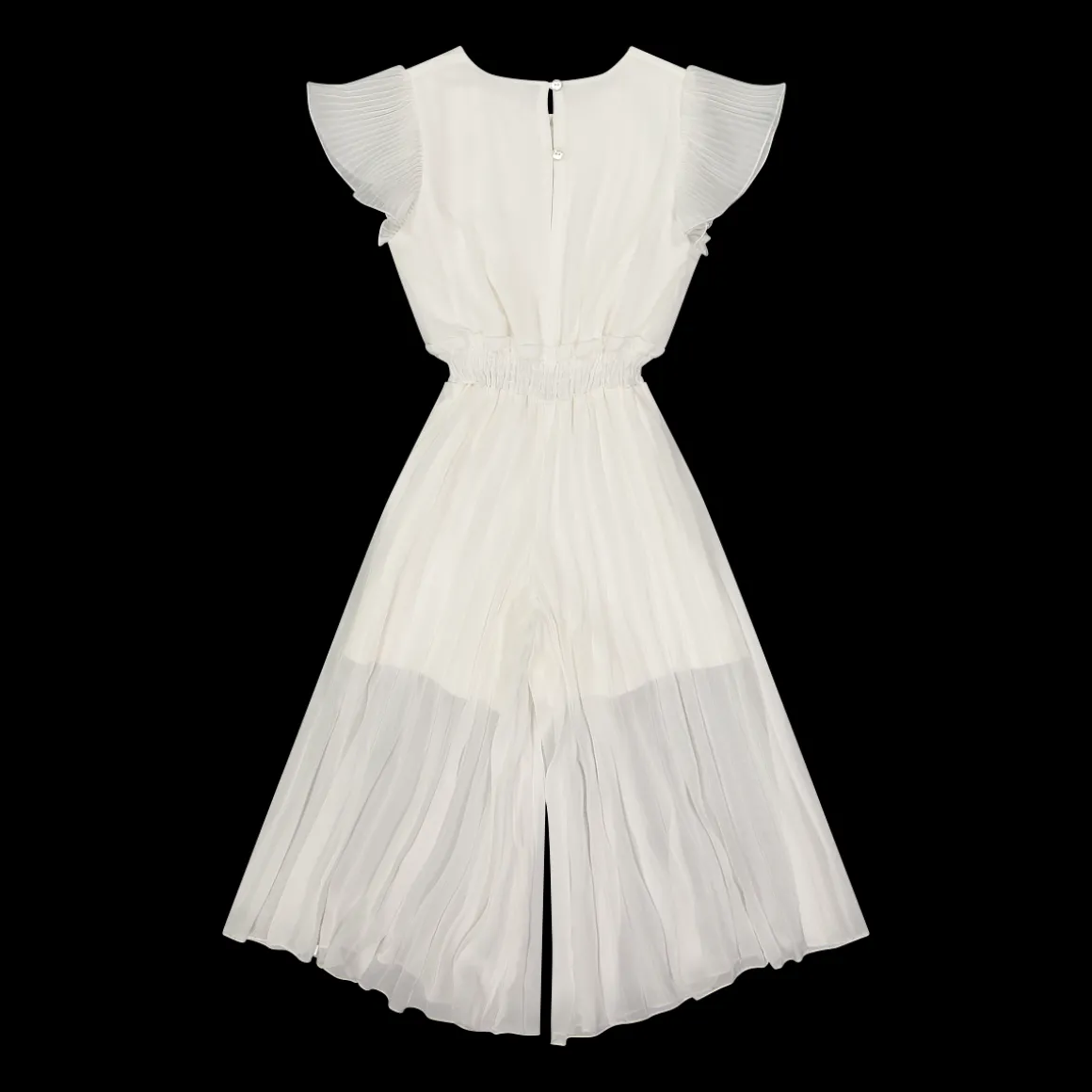Tuta in chiffon con arricciatura da bambina
