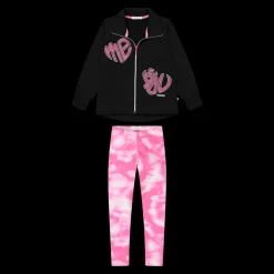 Tuta in felpa con leggings da bambina