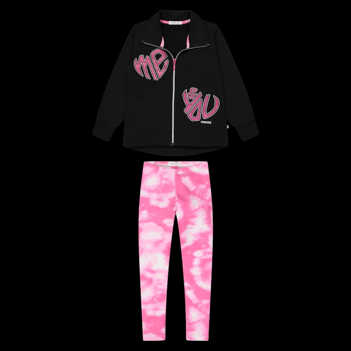 Tuta in felpa con leggings da bambina