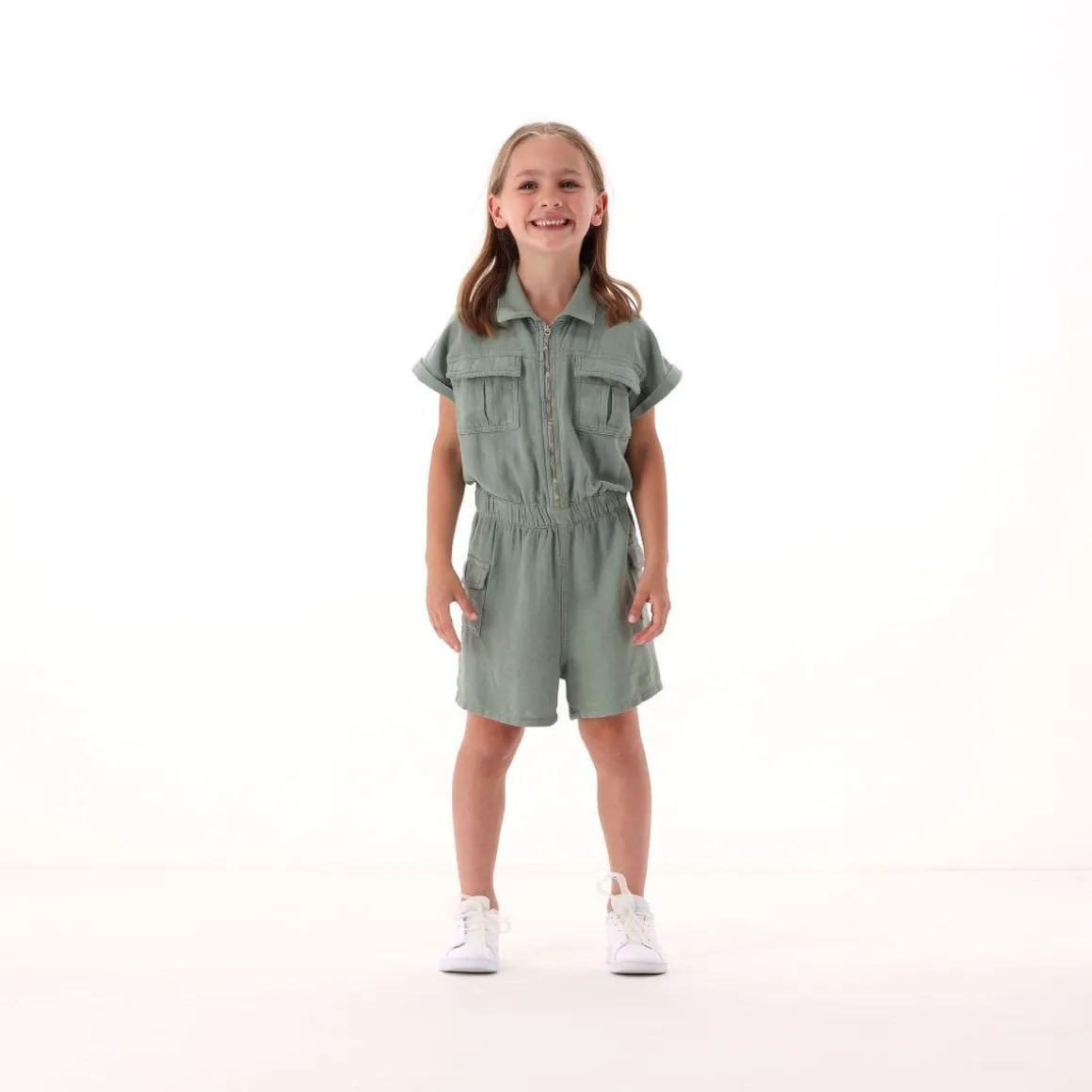 Tuta in misto lino per bambina