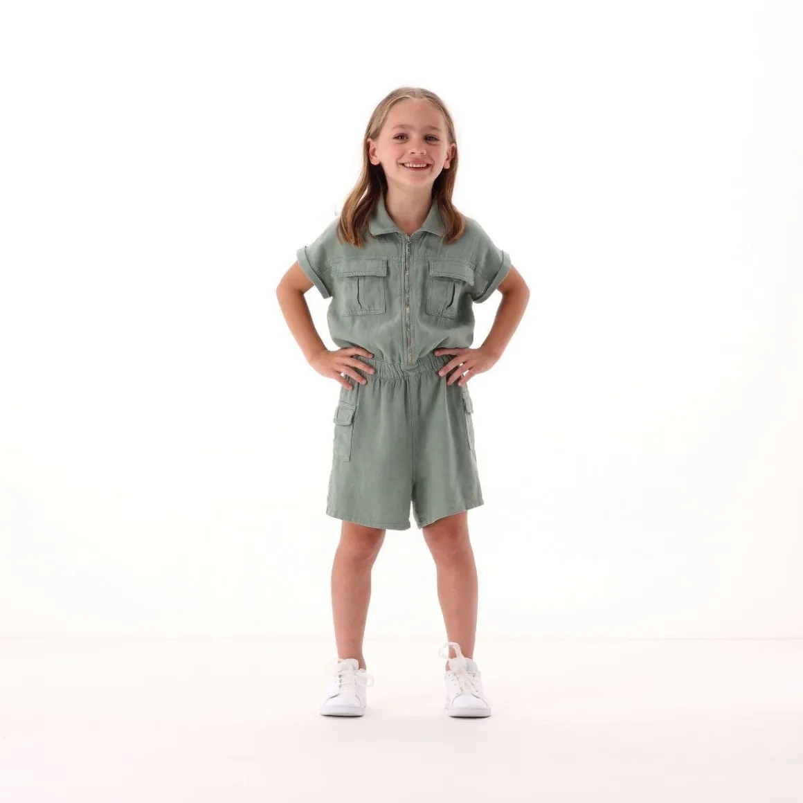 Tuta in misto lino per bambina