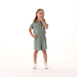 Tuta in misto lino per bambina
