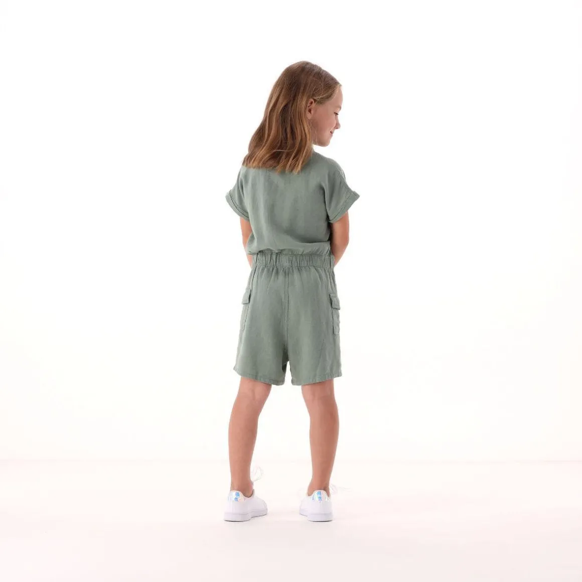 Tuta in misto lino per bambina