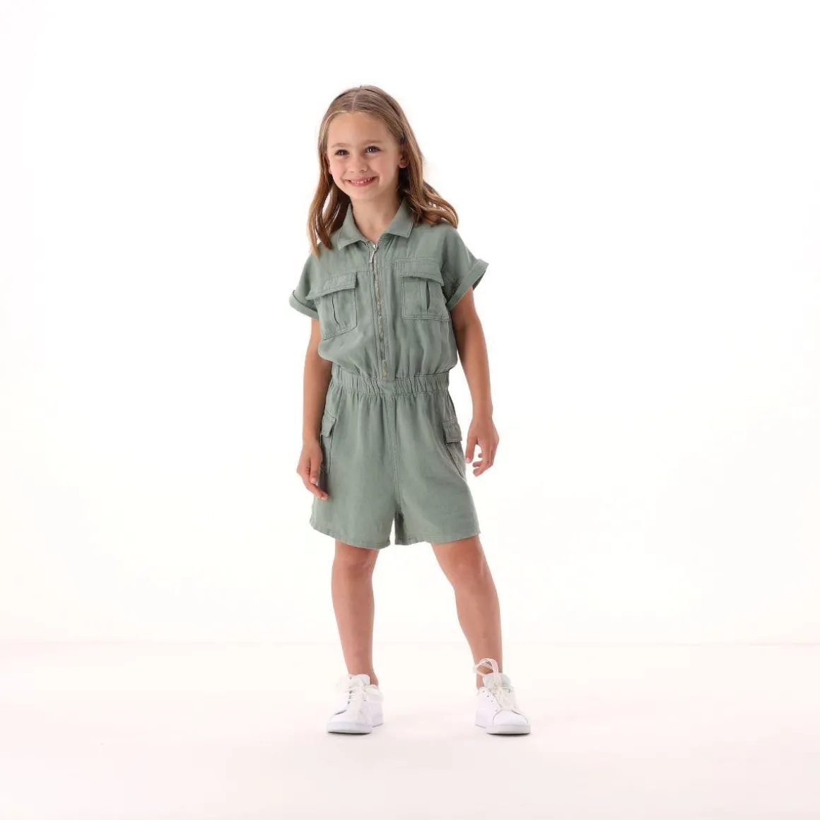 Tuta in misto lino per bambina