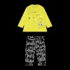 Tuta interlock con leggings stampato da bambina