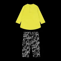 Tuta interlock con leggings stampato da bambina