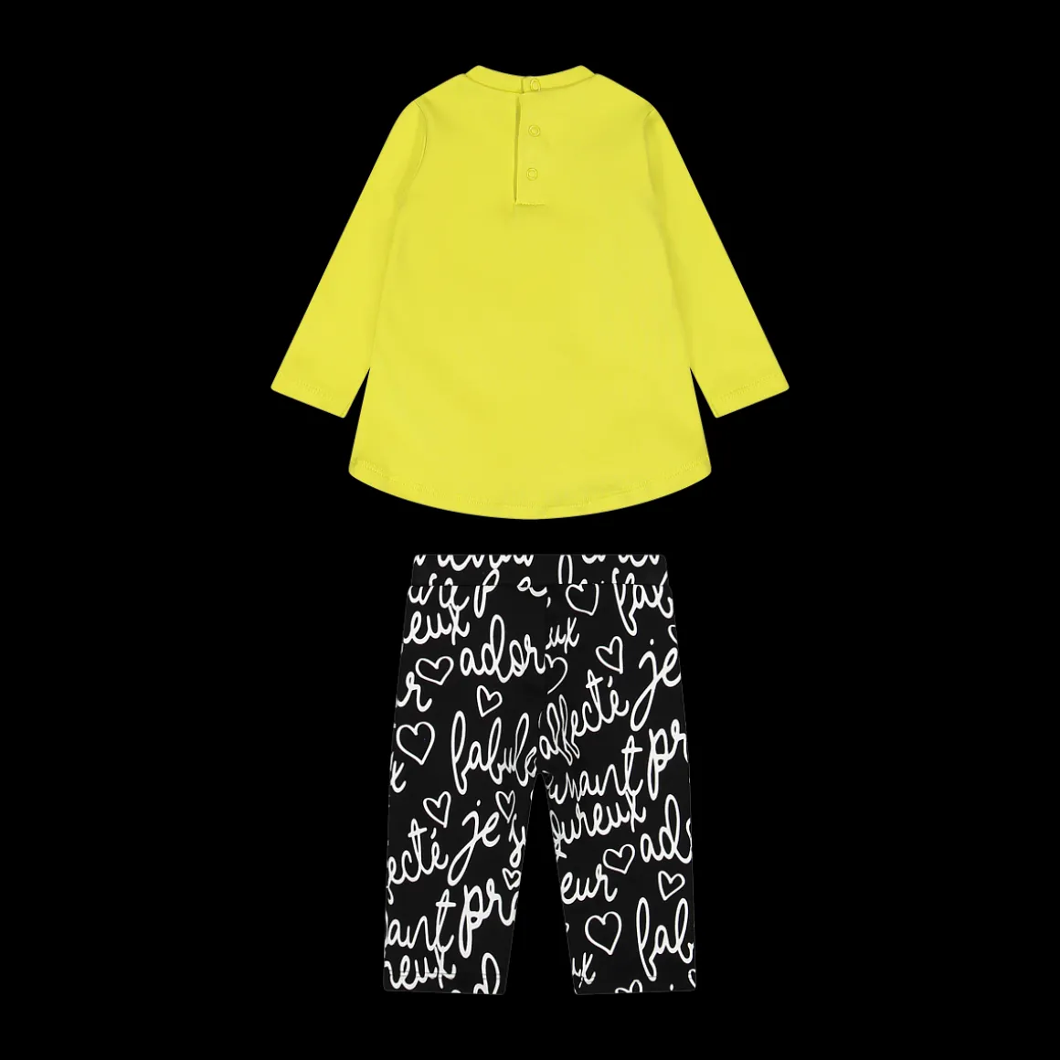Tuta interlock con leggings stampato da bambina