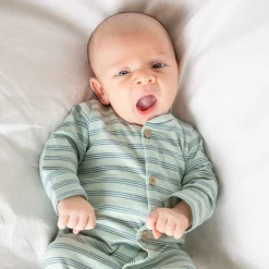 Tutina a righine cotone biologico da neonato