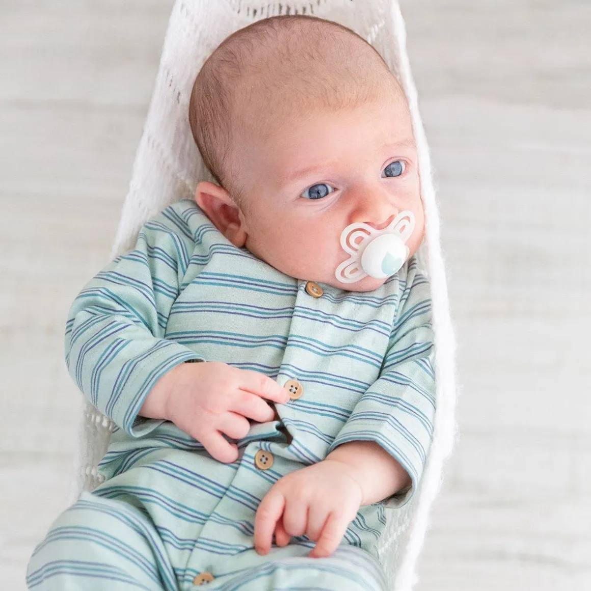 Tutina a righine cotone biologico da neonato