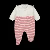 Tutina bianca a righine rosse da neonata
