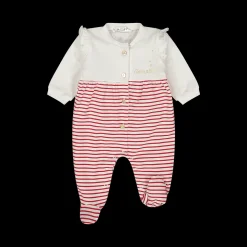 Tutina bianca a righine rosse da neonata