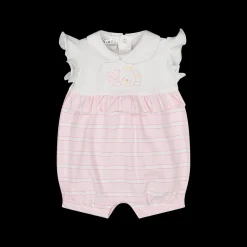 Tutina bianca e righine da neonata