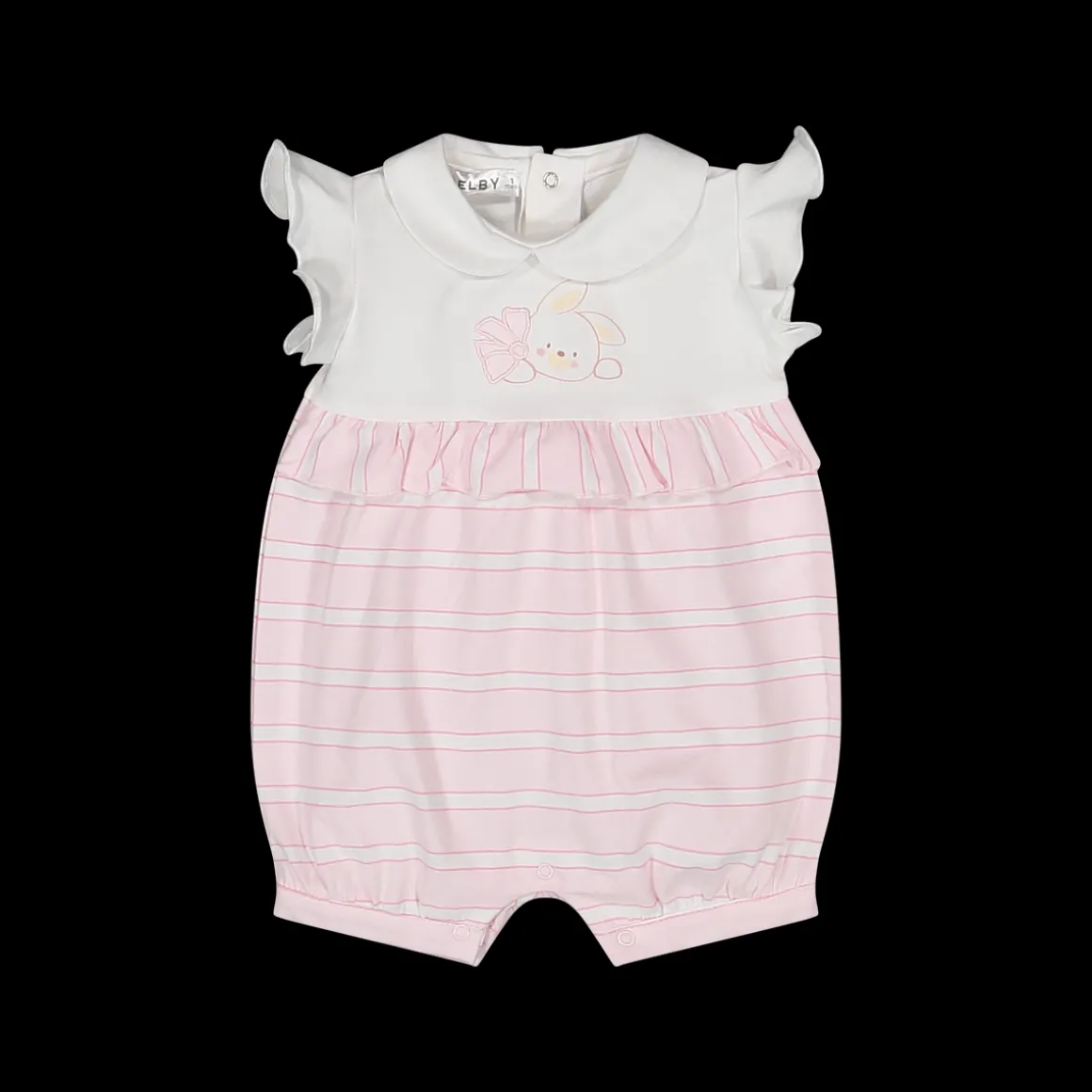 Tutina bianca e righine da neonata