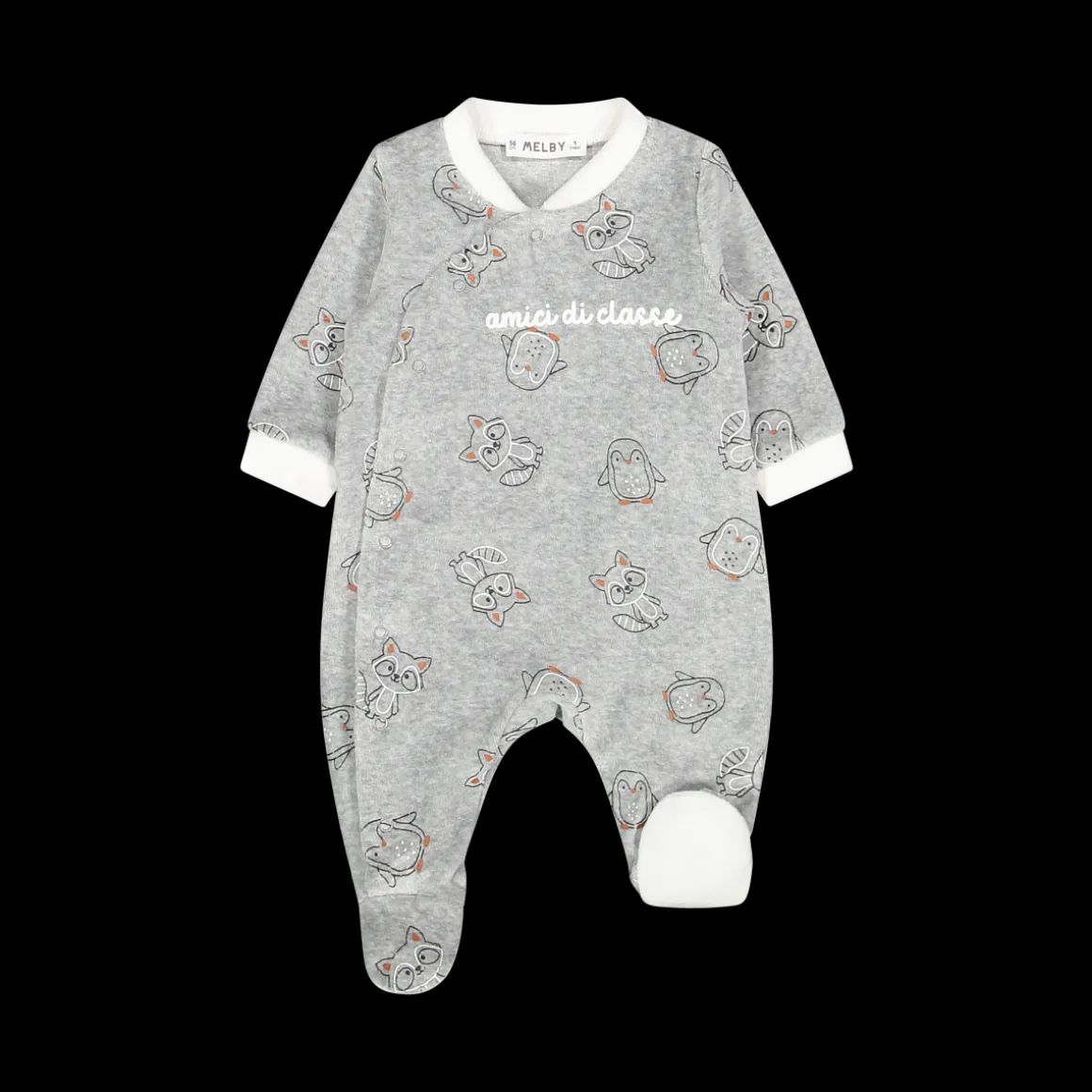 Tutina ciniglia neonato aperta davanti