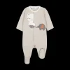 Tutina con piede aperta davanti neonato.