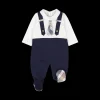 Tutina con piede colletto camicia neonato