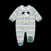 Tutina con piede e colletto camicia neonato