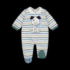 Tutina con piede e colletto camicia neonato