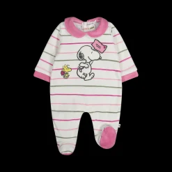 Tutina con piede in ciniglia misto cotone per neonata