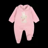 Tutina con piede in ciniglia misto cotone bio per neonata