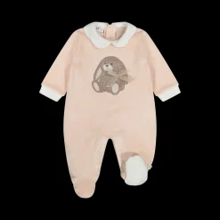 Tutina con piede in ciniglia mano morbida per neonata