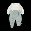 Tutina con piede in ciniglia per neonata