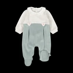 Tutina con piede in ciniglia per neonata