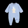 Tutina con piede in ciniglia misto cotone bio per neonato