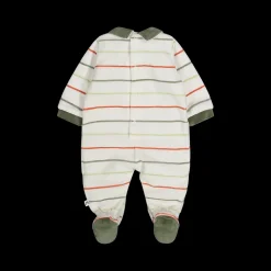Tutina con piede in ciniglia misto cotone per neonato