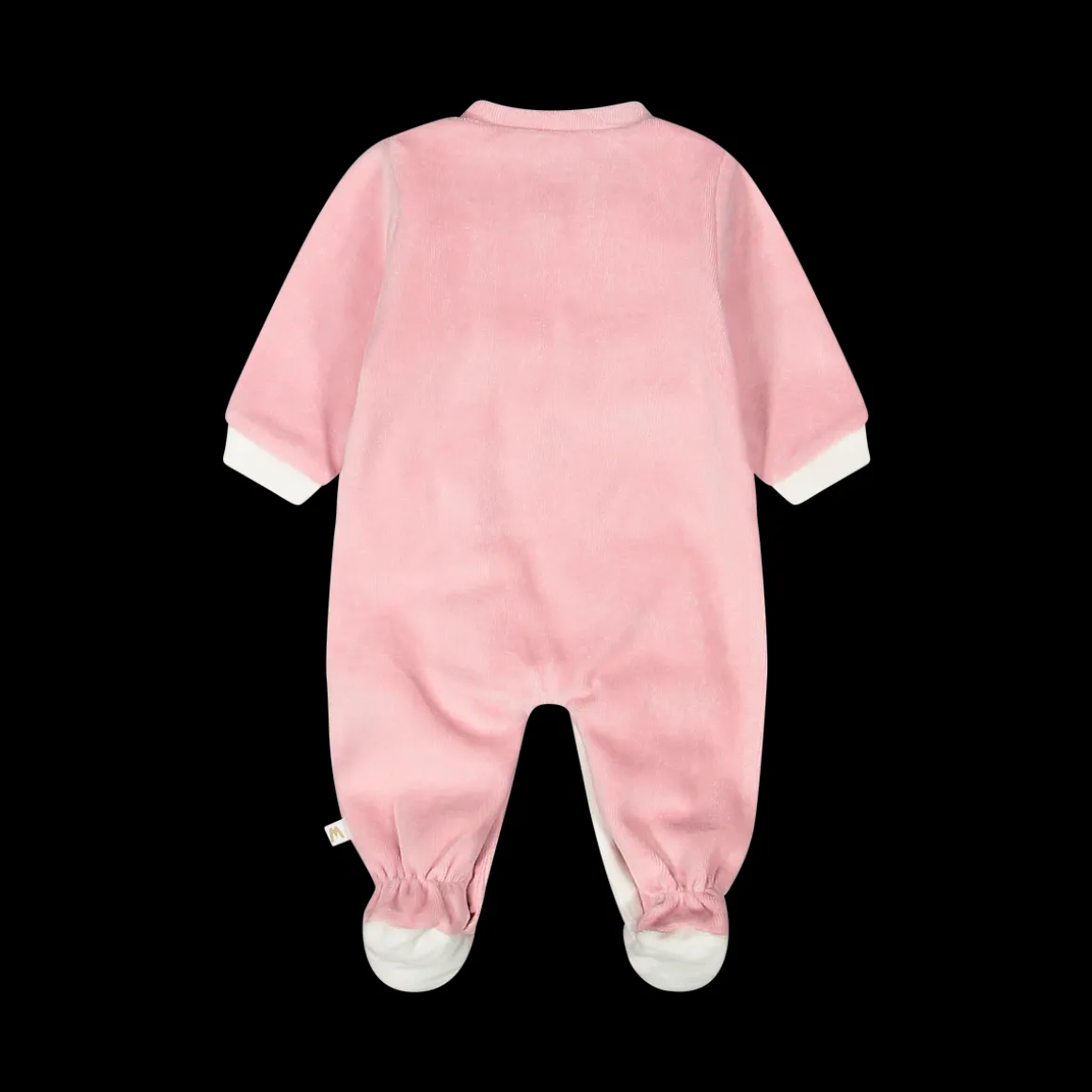 Tutina con piede in ciniglia misto cotone bio per neonata