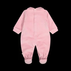 Tutina con piede in ciniglia misto cotone bio per neonata