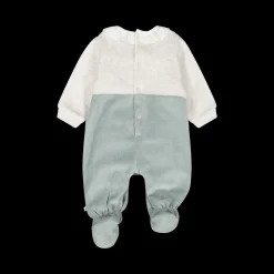 Tutina con piede in ciniglia per neonata