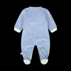 Tutina con piede in ciniglia misto cotone bio per neonato